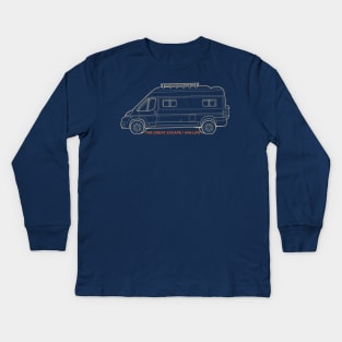 Camper Van, The Great Escape / Van Life Kids Long Sleeve T-Shirt